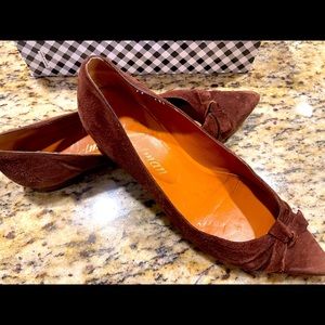 Delman Brooke flats brown suede